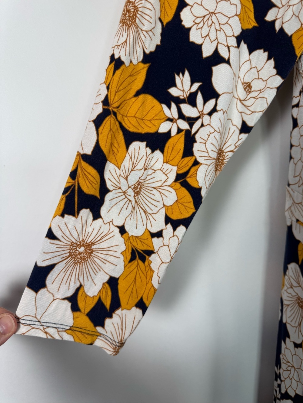 Maeve Anthropologie Angelique Floral Wrap Dress Large Stretch Cottagecore Office - Picture 7 of 15